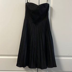 J. Crew Cocktail Dress Black Pleat Party Strapless Wedding Homecoming